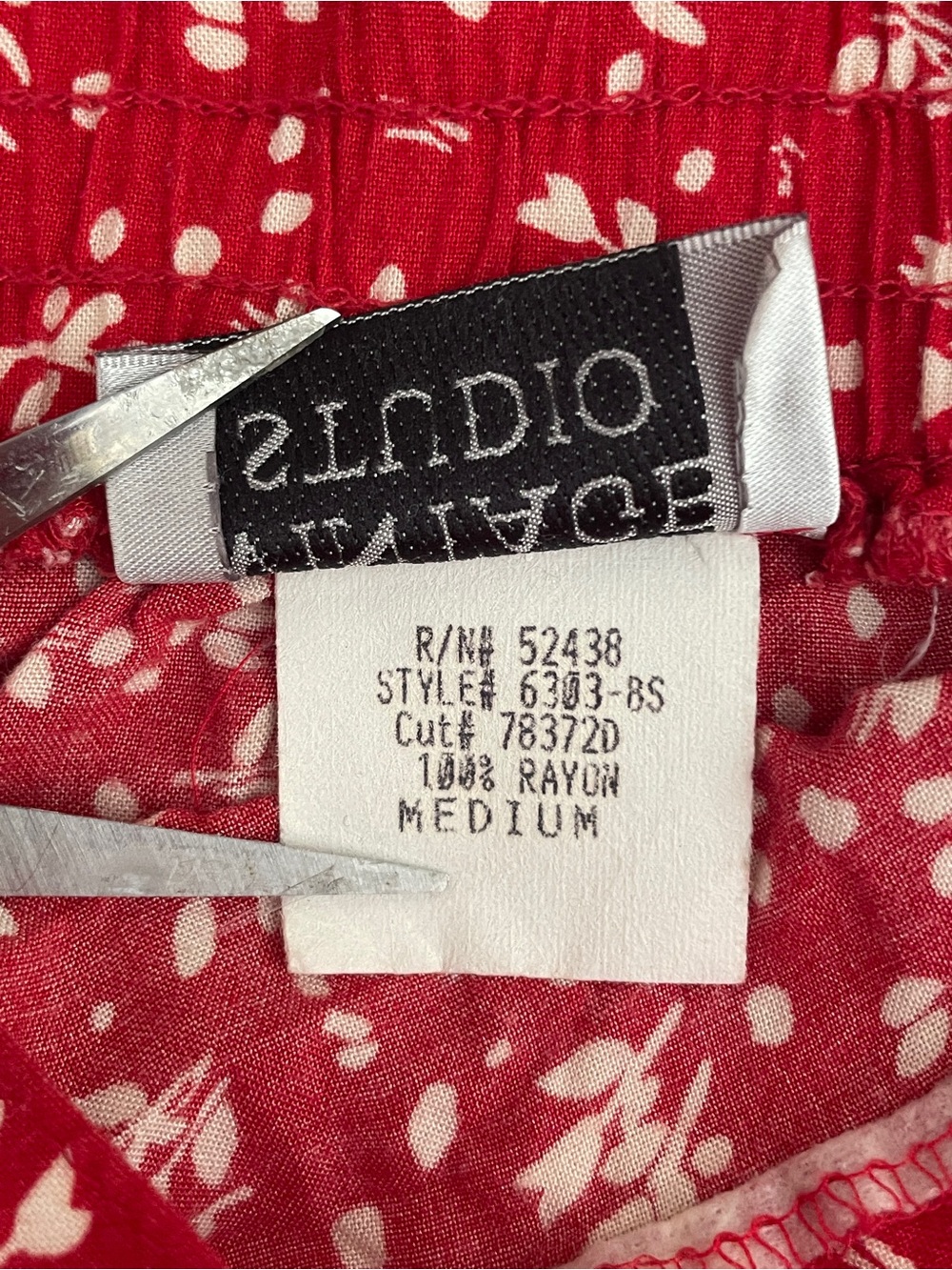 Vintage Studio Red Floral Button-Front Midi Skirt - Picture 8 of 9